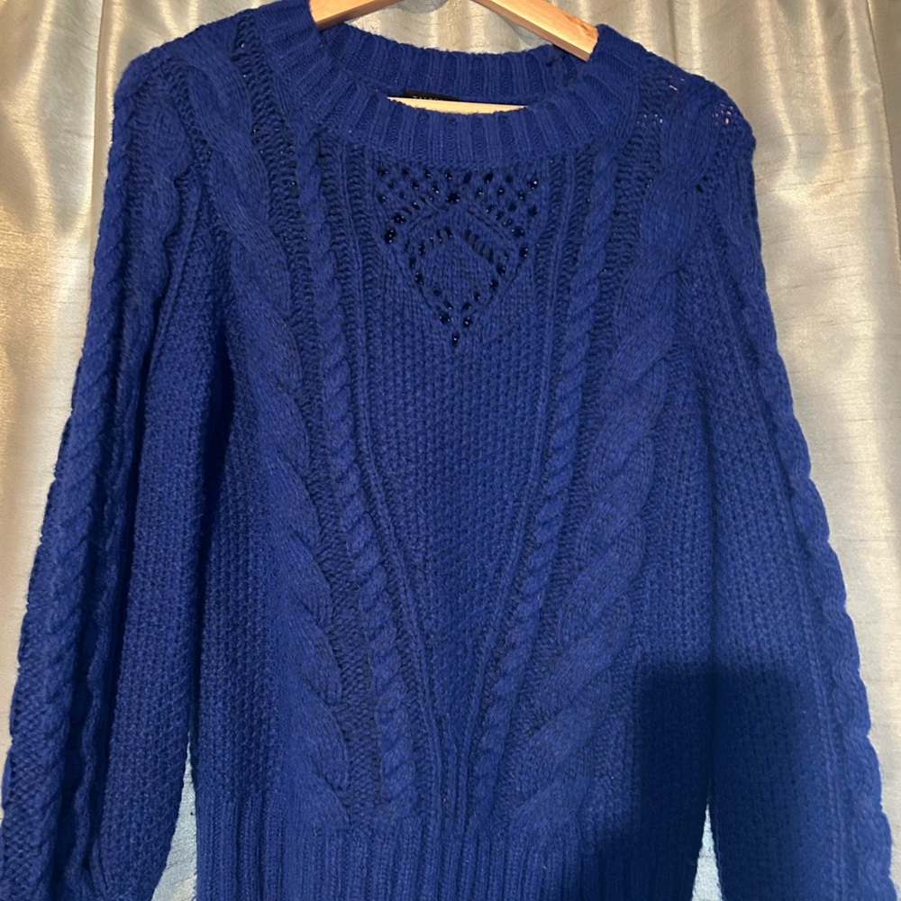 Talbots Royal Blue Cable Knit Sweater